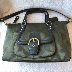 CAMPBELL SIGNATURE METALLIC SATCHEL (COACH F26247)